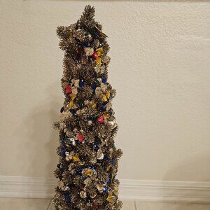 24" SALZBURG CREATIONS GEMSTONE GLAMOUR JEWELED CHRISTMAS TREE HOLIDAY FIGURINE